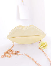 women ladies shoulder bag pu leather lip shape metal chain evening party clutch bag J4U66
