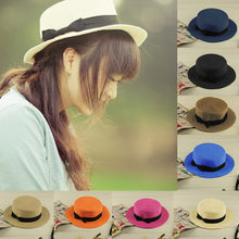 women lady fedora hat trilby bowknot straw fedora panama beach women hat feminino J4U66