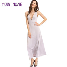 women long maxi dress spaghetti strap sleeveless hollow out backless party dress casual sundress grey J4U66