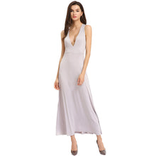 women long maxi dress spaghetti strap sleeveless hollow out backless party dress casual sundress grey J4U66