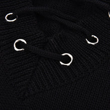 Women Loose Tops Casual Knitted Long Pullovers Sexy Deep V-Neck Cross Bandage Long Sleeve Sweaters J4U66