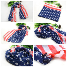 women men children chiffon scarf american flag stars stripes long shawl wrap pashmina unisex scarf J4U66