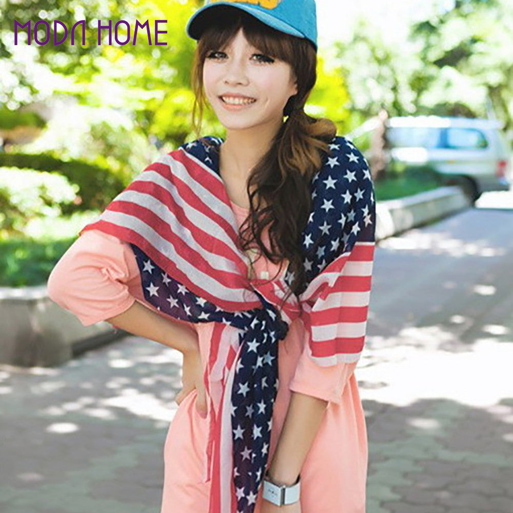 women men children chiffon scarf american flag stars stripes long shawl wrap pashmina unisex scarf J4U66