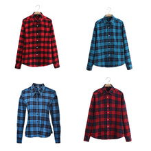 Women Plaid Shirt Flannel Shirt Long Sleeve Women Blouses Shirt Women Plus Size 3XL Cotton Blusas Tops Blouse J4U66