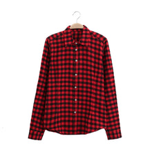 Women Plaid Shirt Flannel Shirt Long Sleeve Women Blouses Shirt Women Plus Size 3XL Cotton Blusas Tops Blouse J4U66