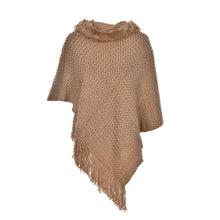 Women Poncho Knit Cloak Coat Batwing Cape Ladies Hooded Sweater Outwear Knitwear Top J4U66