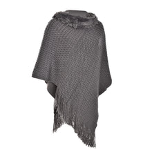 Women Poncho Knit Cloak Coat Batwing Cape Ladies Hooded Sweater Outwear Knitwear Top J4U66