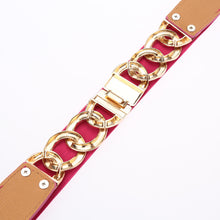 women skinny belt pu splice clip clasp front elastic waistband strap waist string J4U66