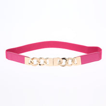women skinny belt pu splice clip clasp front elastic waistband strap waist string J4U66