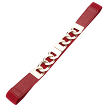 women skinny belt pu splice clip clasp front elastic waistband strap waist string J4U66