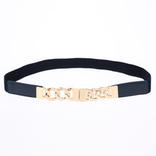women skinny belt pu splice clip clasp front elastic waistband strap waist string J4U66