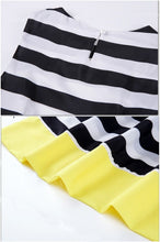 women dress round neck sleeveless contrast hem striped beach dress sweet women mini office dress vestidos J4U66