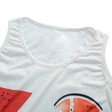 women tank top watermelon print o neck sleeveless casual vest tee shirt tank tops blusa white J4U66