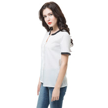 women tops and blouse v neck short sleeve chiffon shirt women blouses plus size causal blusa white J4U66
