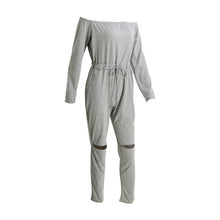 womens playsuits off the shoulder slash neck casual bodysuit elastic waist cutout club playsuit rompers J4U66