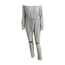womens playsuits off the shoulder slash neck casual bodysuit elastic waist cutout club playsuit rompers J4U66