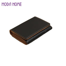 fashon men women small wallet pu leather fold contrast snap button mini purse bills coin card holder J4U66