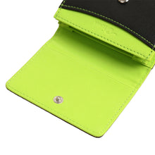 fashon men women small wallet pu leather fold contrast snap button mini purse bills coin card holder J4U66
