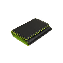 fashon men women small wallet pu leather fold contrast snap button mini purse bills coin card holder J4U66