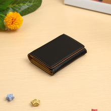 fashon men women small wallet pu leather fold contrast snap button mini purse bills coin card holder J4U66