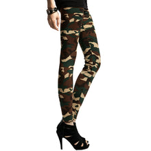 Casual Military Denim Trousers Tight Elastic High Waist Camouflage Pencil Pants Army Women Pants for Women J4U66