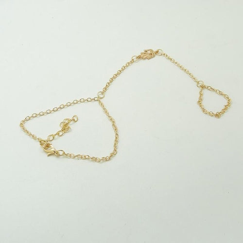 Elegant Womens Luck Hand Of Fatima Hamsa Slave Golden Bracelet Finger J4U66