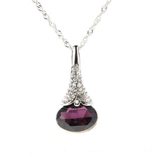 Geometric Teardrop Crystal Imitated Natural Stone Quartz Pendant Necklace for Women 42 cm 5 Color J4U66
