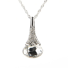 Geometric Teardrop Crystal Imitated Natural Stone Quartz Pendant Necklace for Women 42 cm 5 Color J4U66