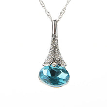 Geometric Teardrop Crystal Imitated Natural Stone Quartz Pendant Necklace for Women 42 cm 5 Color J4U66