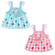 New Girls Printed Cute Baby Sleeveless Halter Polka Dot Dress + Pants Cotton Clothes 1-3 Year J4U66