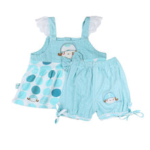 New Girls Printed Cute Baby Sleeveless Halter Polka Dot Dress + Pants Cotton Clothes 1-3 Year J4U66
