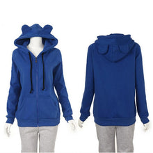 New Girls Women Cute Bear Ear Zipper Hooded Sweater Coat Jacket Chic Casual Big Hat Hoody J4U66