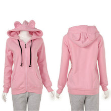 New Girls Women Cute Bear Ear Zipper Hooded Sweater Coat Jacket Chic Casual Big Hat Hoody J4U66