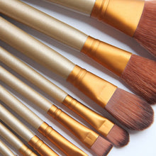 gold 12pcs make up brushes set foundation face eye powder blusher pro pinceaux cosmetics makeup brush maquiagem J4U66