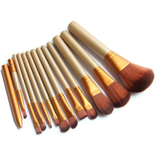 gold 12pcs make up brushes set foundation face eye powder blusher pro pinceaux cosmetics makeup brush maquiagem J4U66