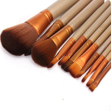 gold 12pcs make up brushes set foundation face eye powder blusher pro pinceaux cosmetics makeup brush maquiagem J4U66