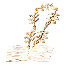 Hair Accessories Gold Leaf Chain With Comb Head Headbands For Women Girl Lady J4U66