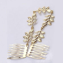 Hair Accessories Gold Leaf Chain With Comb Head Headbands For Women Girl Lady J4U66