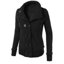 Fashion Woolen Coat Hooded Long Sleeves Double-breasted Slim Was Thin Jacket Windbreaker Factory Outlet J4U66
