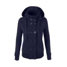 Fashion Woolen Coat Hooded Long Sleeves Double-breasted Slim Was Thin Jacket Windbreaker Factory Outlet J4U66