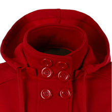 Fashion Woolen Coat Hooded Long Sleeves Double-breasted Slim Was Thin Jacket Windbreaker Factory Outlet J4U66