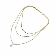 Long Pendant Necklaces Gold Plated Fatima Hand &Evil Eye 3 Layer Chain Necklace multilayer Necklaces J4U66