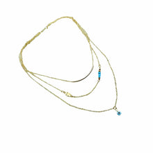 Long Pendant Necklaces Gold Plated Fatima Hand &Evil Eye 3 Layer Chain Necklace multilayer Necklaces J4U66