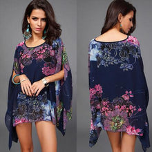 Blusas Print Pattern Chiffon Women Blouse Bat Sleeve Shirt Tops 5 Colors blusa feminina kimono J4U66