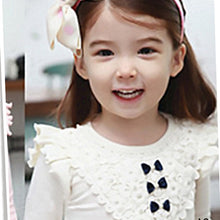New Kids Girls Lace Bowknot Ruffled Cotton Bottoming Shirts Blouse Baby Long Sleeve Tops Clothing J4U66