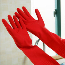New Kitchen Wash Dishes Cleaning Waterproof Long Sleeve Rubber Latex Gloves Tools J4U66