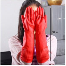 New Kitchen Wash Dishes Cleaning Waterproof Long Sleeve Rubber Latex Gloves Tools J4U66