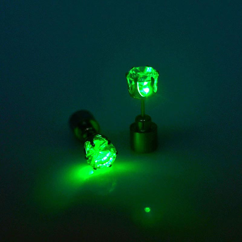 New LED Flashing Light Up Earring Bling Dance Party Disco Ear Studs  J4U66