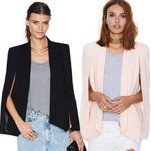 Ladies Long Sleeve Lapel Cape Poncho Office Jacket Cloak Blazer Suit Coat P1 J4U66