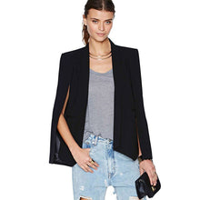 Ladies Long Sleeve Lapel Cape Poncho Office Jacket Cloak Blazer Suit Coat P1 J4U66